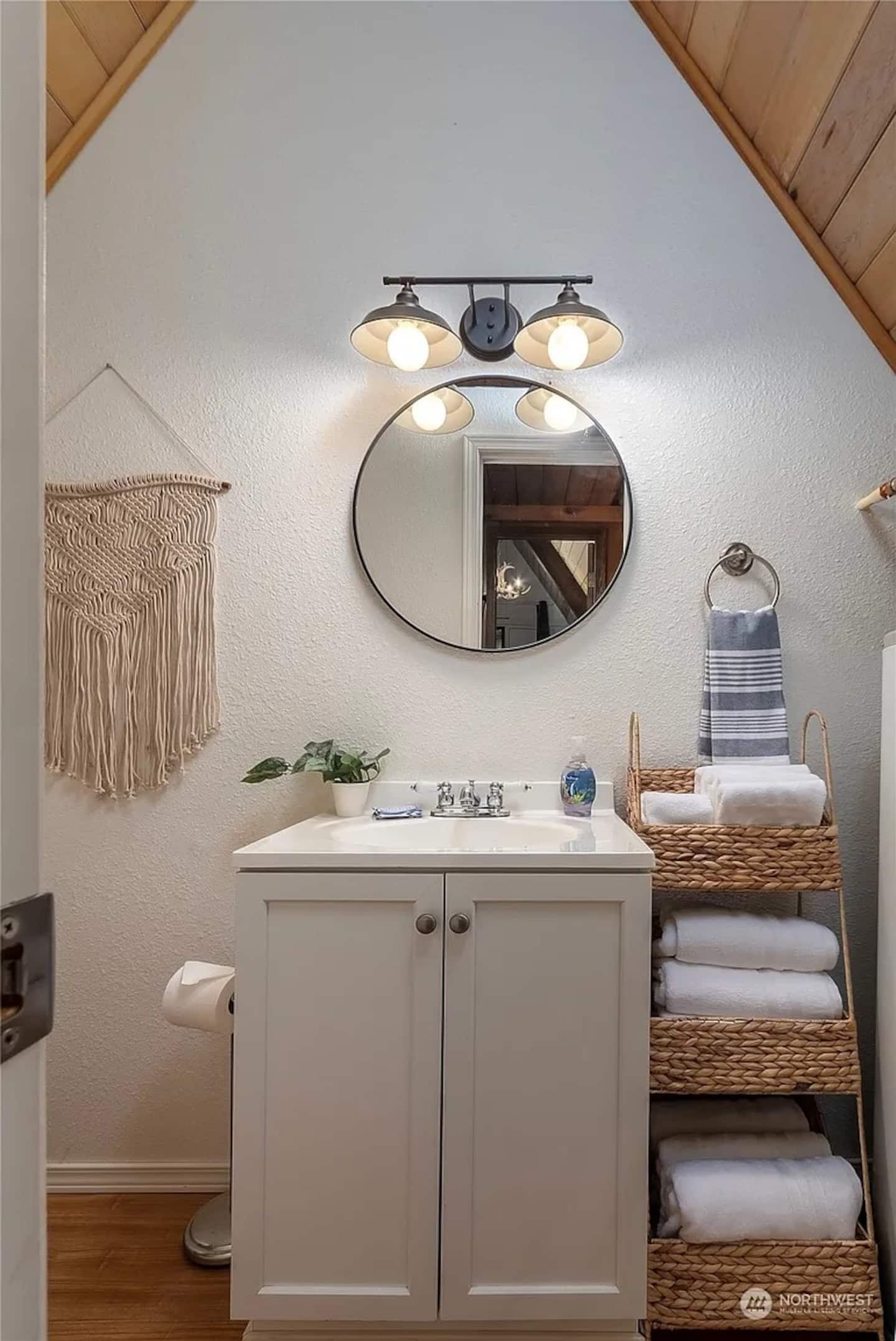 Bathroom vanity at Tiny Timber